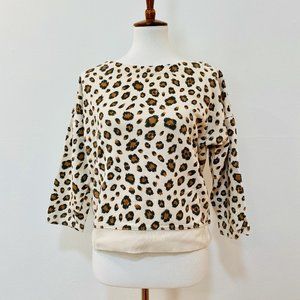 J.Crew Leopard Print Boatneck Sweatshirt - M